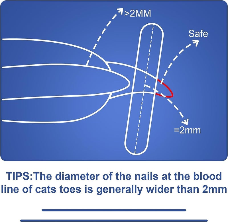 Vesslam Cat Nail Clippers with Circular Cut Hole -Avoid Over Cutting Pet Nail Clippers -Specially Designed for Cats-Sharp Angled Blade Professional Paw Trimmer Set for Novice Pet Families (Blue) - Image 5